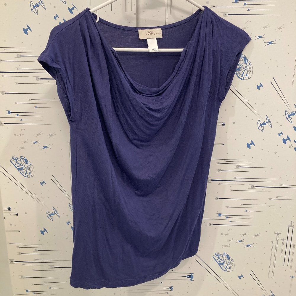 Purple Cowl Neck Tee (Ann Taylor Loft XXSP)